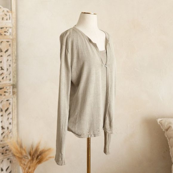Women’s Uniform John Paul Richard Silk Blend Cardigan Blouse size L - Picture 1 of 8